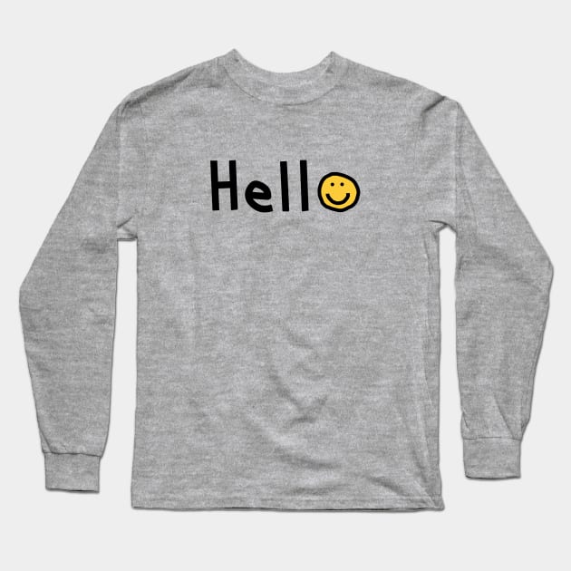 Smiley Face Hello Long Sleeve T-Shirt by ellenhenryart